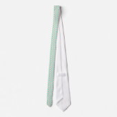 Cravate Motif Chevron Ondulé Bleu Vert et Brun Clair (Dos)