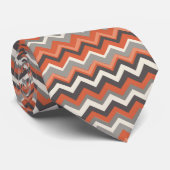 Cravate Motif chevron orange et gris (Roulé)
