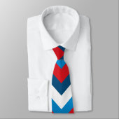 Cravate Motif chevron rouge blanc et bleu (Attaché)