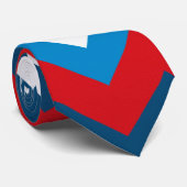 Cravate Motif chevron rouge blanc et bleu (Roulé)