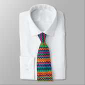 Cravate Motif Chevron vert orange moderne (Attaché)