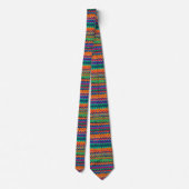 Cravate Motif Chevron vert orange moderne (Dos)