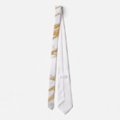 Cravate Motif chic en pierre de marbre blanc d'or moderne (Dos)
