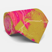 Cravate Motif Chic Gold Butterfly Fuchsia (Roulé)