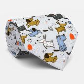 Cravate Motif chien mignon Doodle (Roulé)