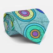 Cravate Motif circulaire bleu Grungy Retro (Roulé)