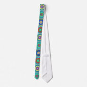 Cravate Motif circulaire bleu Grungy Retro (Dos)