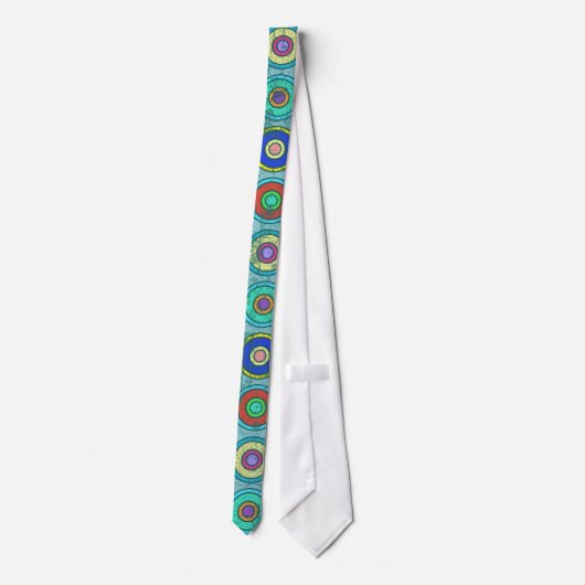 Cravate Motif circulaire bleu Grungy Retro (Dos)