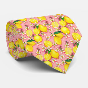Cravate Motif Citron Agrumes