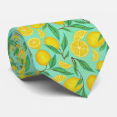 Cravate Motif Citron Agrumes (Roulé)