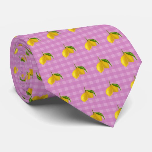 Cravate Motif Citron Agrumes (Roulé)