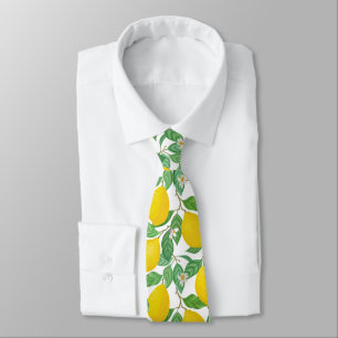 Cravate Motif citron blanc jaune