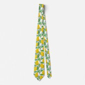 Cravate Motif citron blanc jaune (Devant)