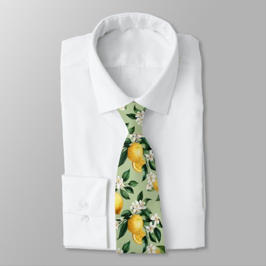 Cravate Motif Citron d'agrumes (Attaché)