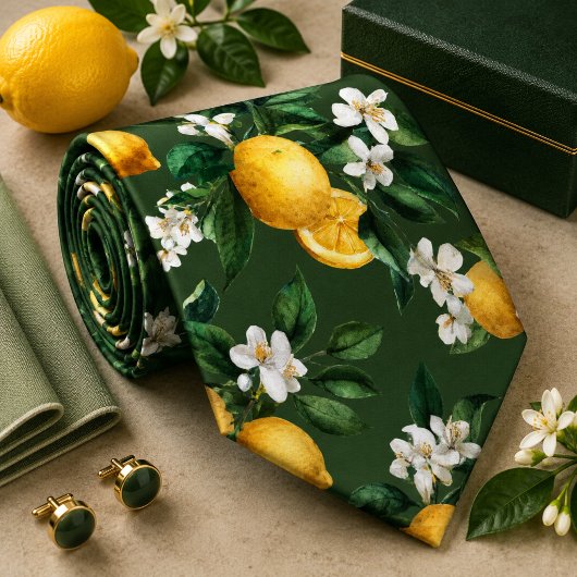 Cravate Motif Citron d'agrumes