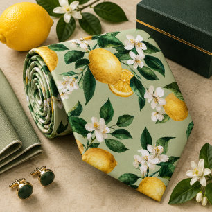 Cravate Motif Citron d'agrumes