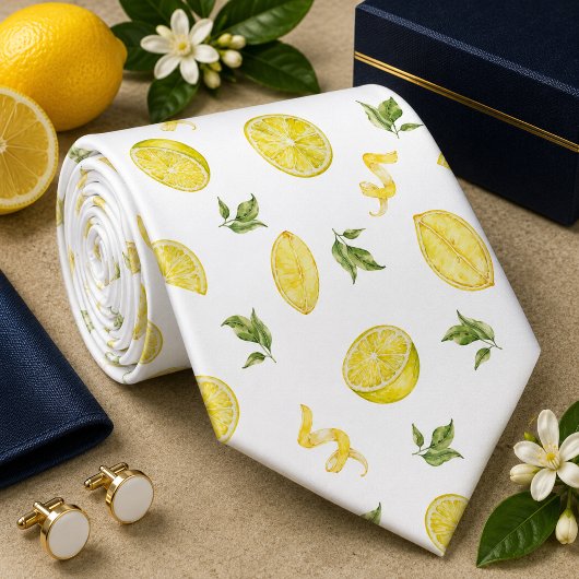 Cravate Motif Citron d'agrumes