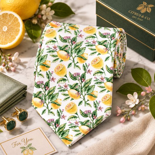 Cravate Motif Citron d'agrumes