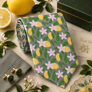 Cravate Motif Citron d'agrumes