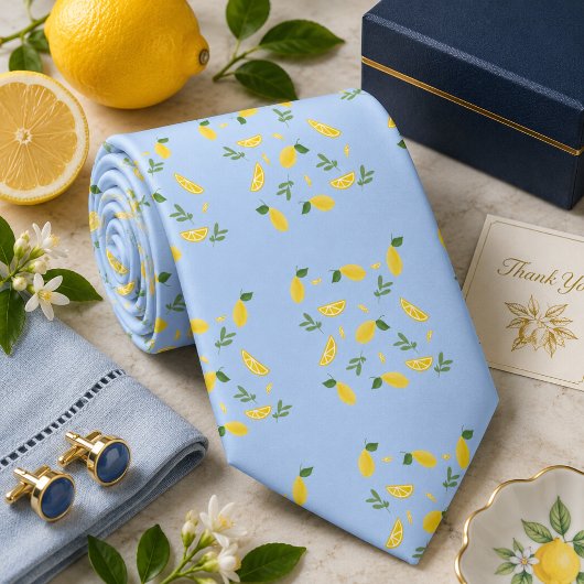 Cravate Motif Citron d'agrumes