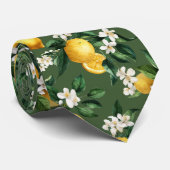 Cravate Motif Citron d'agrumes (Roulé)