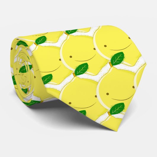Cravate Motif citron rouge (Roulé)