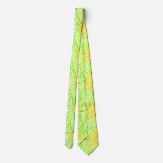 Cravate Motif citron vert citron clair (Dos)