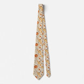 Cravate Motif citrouille rustique et feuillage d'automne (Devant)