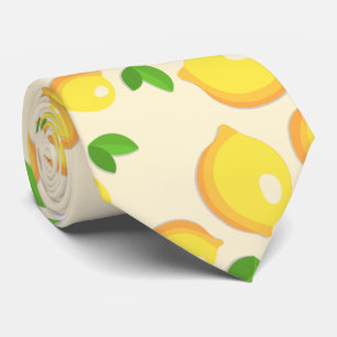 Cravate Motif Citrus Citron