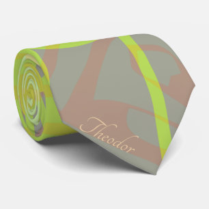 Cravate Motif classique à papillon d'or Pistachio Violet