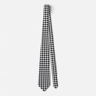 Cravate Motif classique en Houndstooth : Noir & Blanc Vint