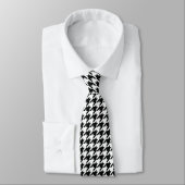 Cravate Motif classique en Houndstooth : Noir & Blanc Vint (Attaché)