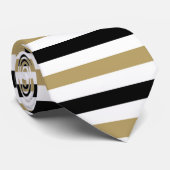 Cravate Motif classique en rayures beige noir (Roulé)