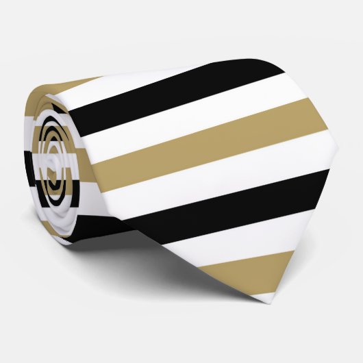 Cravate Motif classique en rayures beige noir (Roulé)