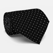 Cravate Motif Classique Noir à Petits Points Blancs (Roulé)