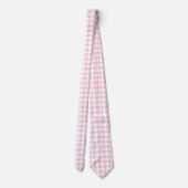 Cravate Motif classique Pastel rose En vichy chèque (Dos)