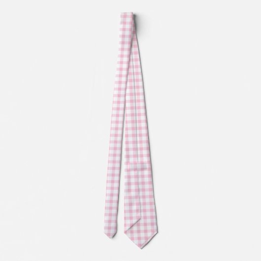 Cravate Motif classique Pastel rose En vichy chèque (Dos)