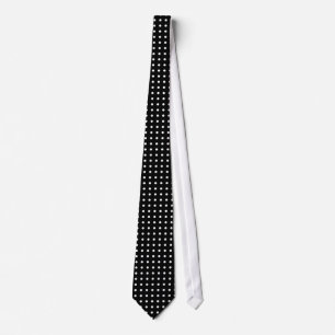 Cravate Motif Classique Polka-Point Noir Et Blanc