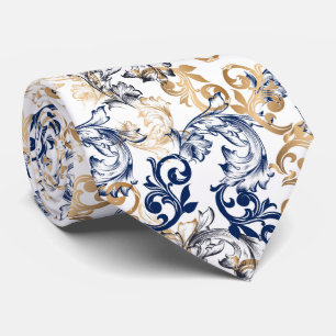 Cravate Motif Classique Rétro de Style Baroque