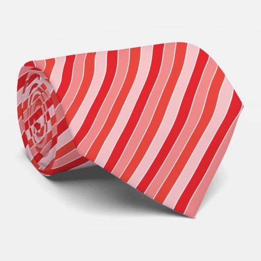 Cravate Motif classique rouge orange jama rayures (Roulé)