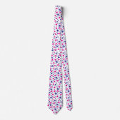 Cravate Motif coeurs Saint-Valentin bleu rose  (Devant)