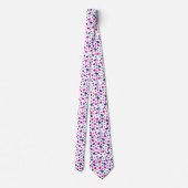 Cravate Motif coeurs Saint-Valentin bleu rose  (Dos)