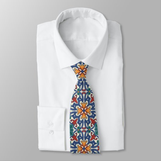 Cravate Motif coloré Azulejos (Attaché)