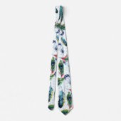 Cravate Motif coloré Boho Feathers & Polka-Dots (Dos)