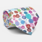 Cravate Motif coloré de point aquarelle (Roulé)