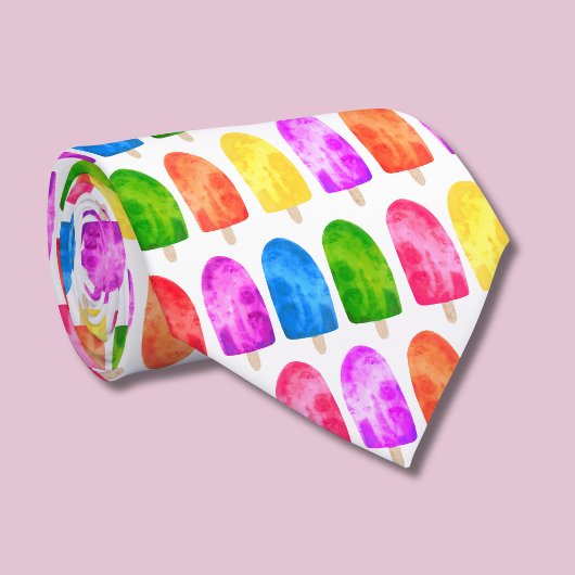 Cravate Motif coloré de sucette glacée Popsicle