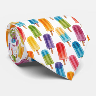 Cravate Motif coloré de sucettes glacées à l'aquarelle