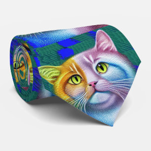 Cravate Motif coloré des yeux de chat