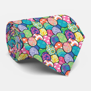 Cravate Motif coloré d'oeufs de pâques