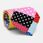 Cravate Motif coloré moderne Mosaic Dots (Roulé)